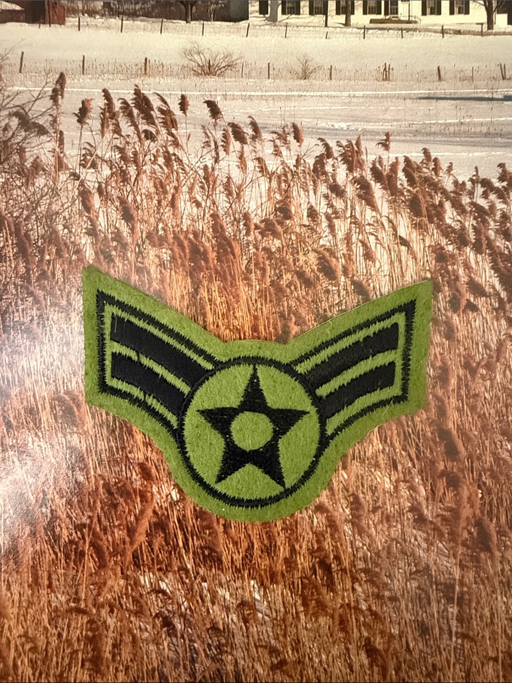 Olive Green Star Aviation Patch